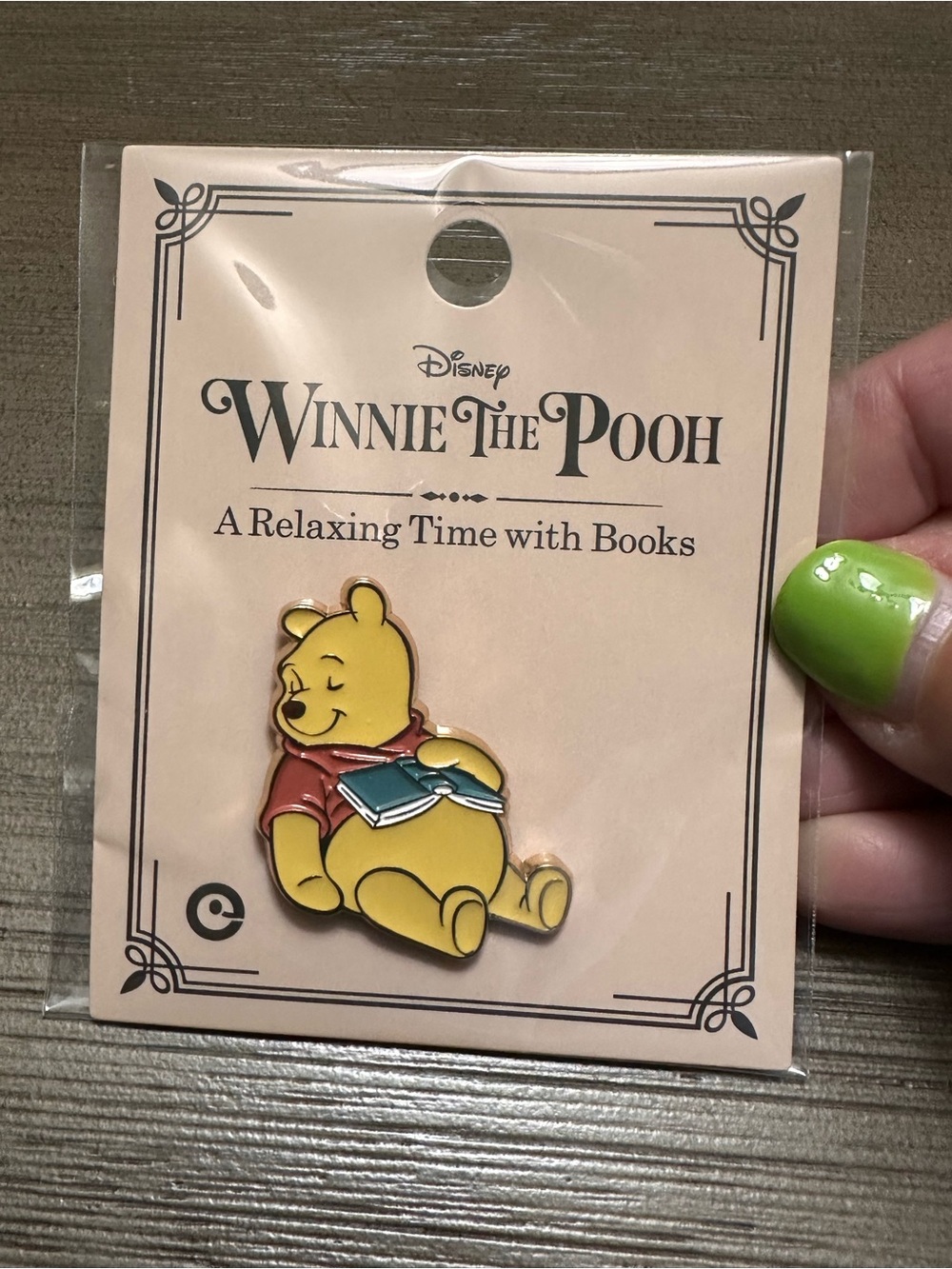 Winnie the Pooh A Relaxing Time With Books Pin - Disney Store Japan